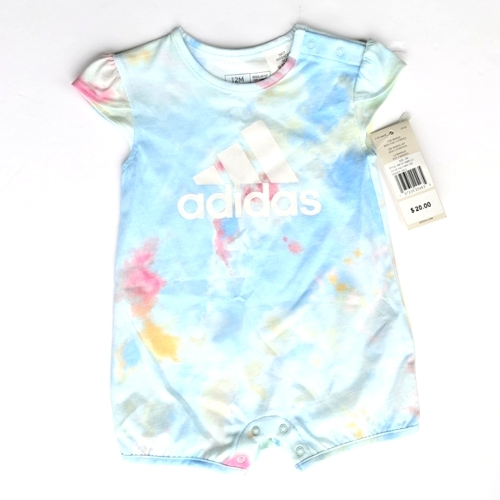 Adidas Infant Tie-Dye One Piece - Blue and Pink